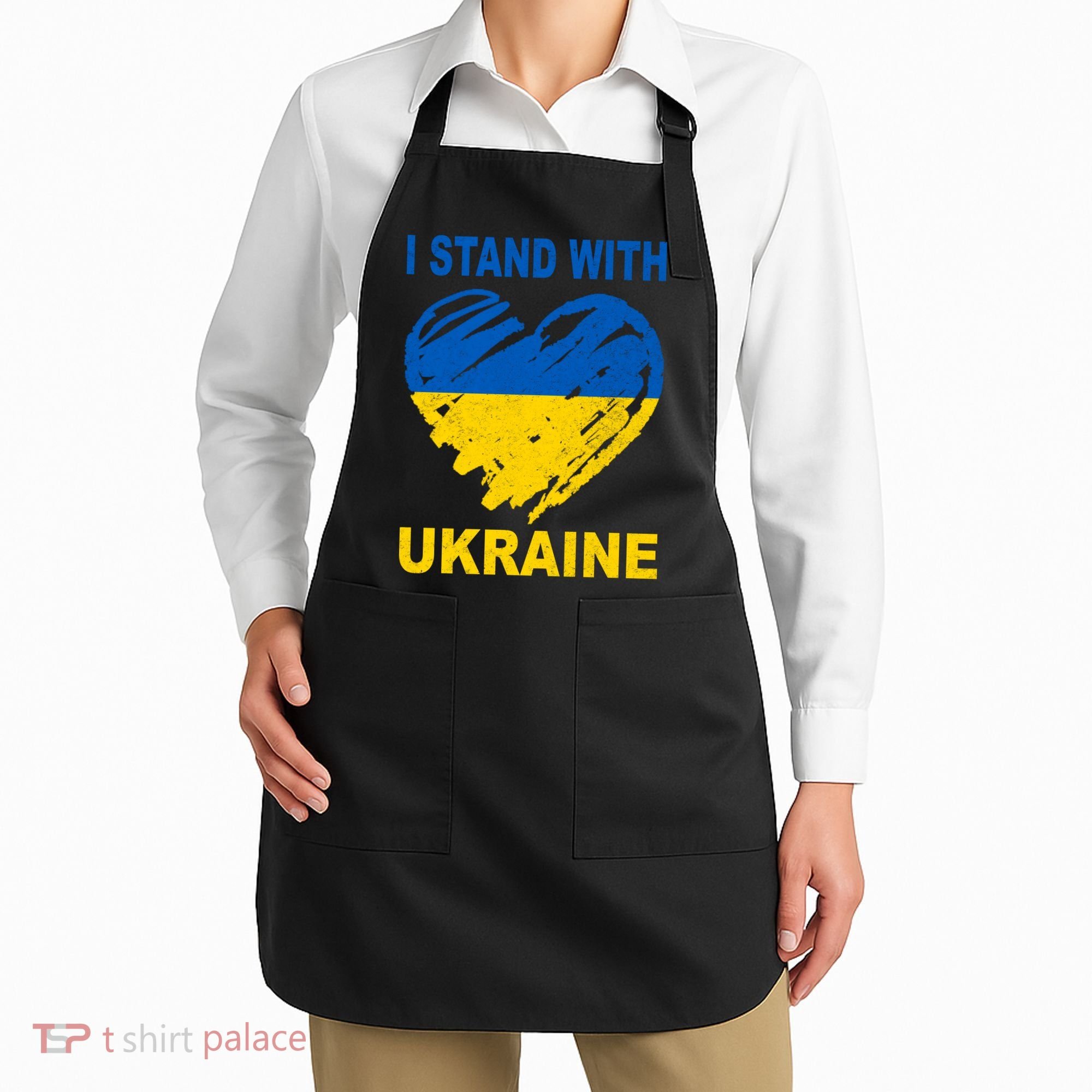 I Stand With Ukraine Heart Apron
