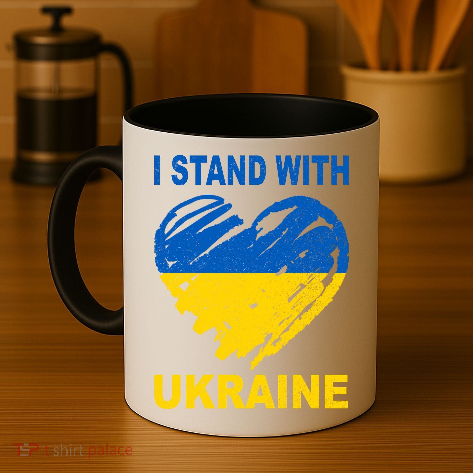 I Stand With Ukraine Heart Coffee Mug