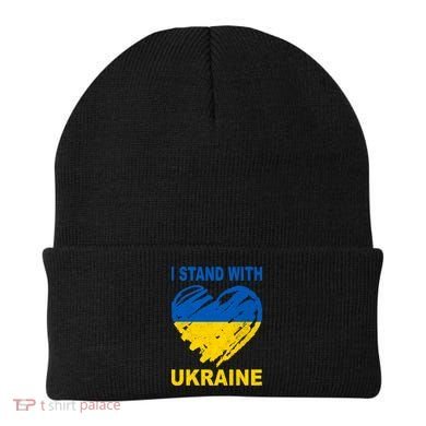 I Stand With Ukraine Heart Beanie