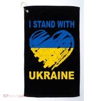 I Stand With Ukraine Heart Golf Towel thumb 0