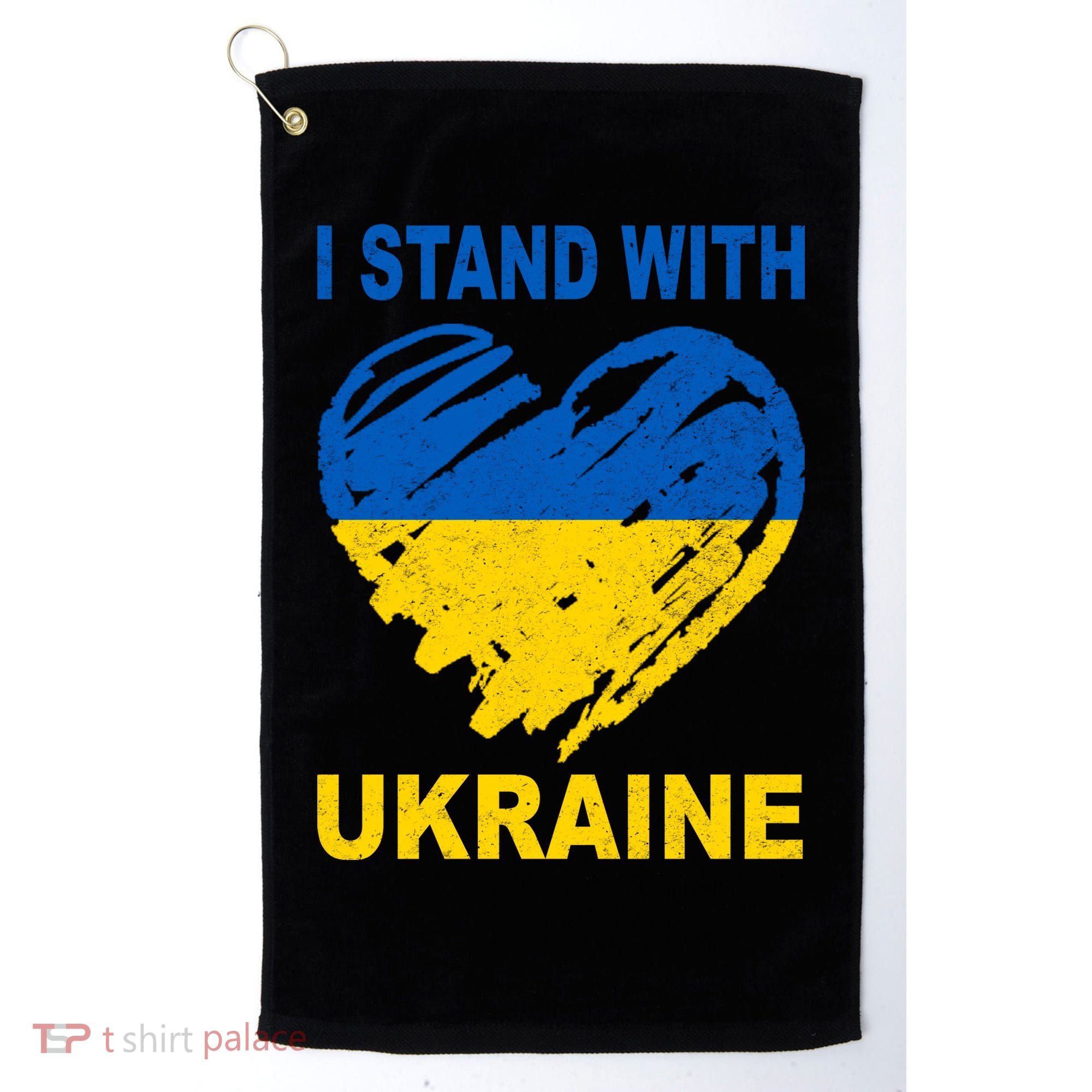 I Stand With Ukraine Heart Golf Towel