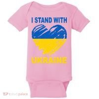 I Stand With Ukraine Heart Baby Bodysuit thumb 0