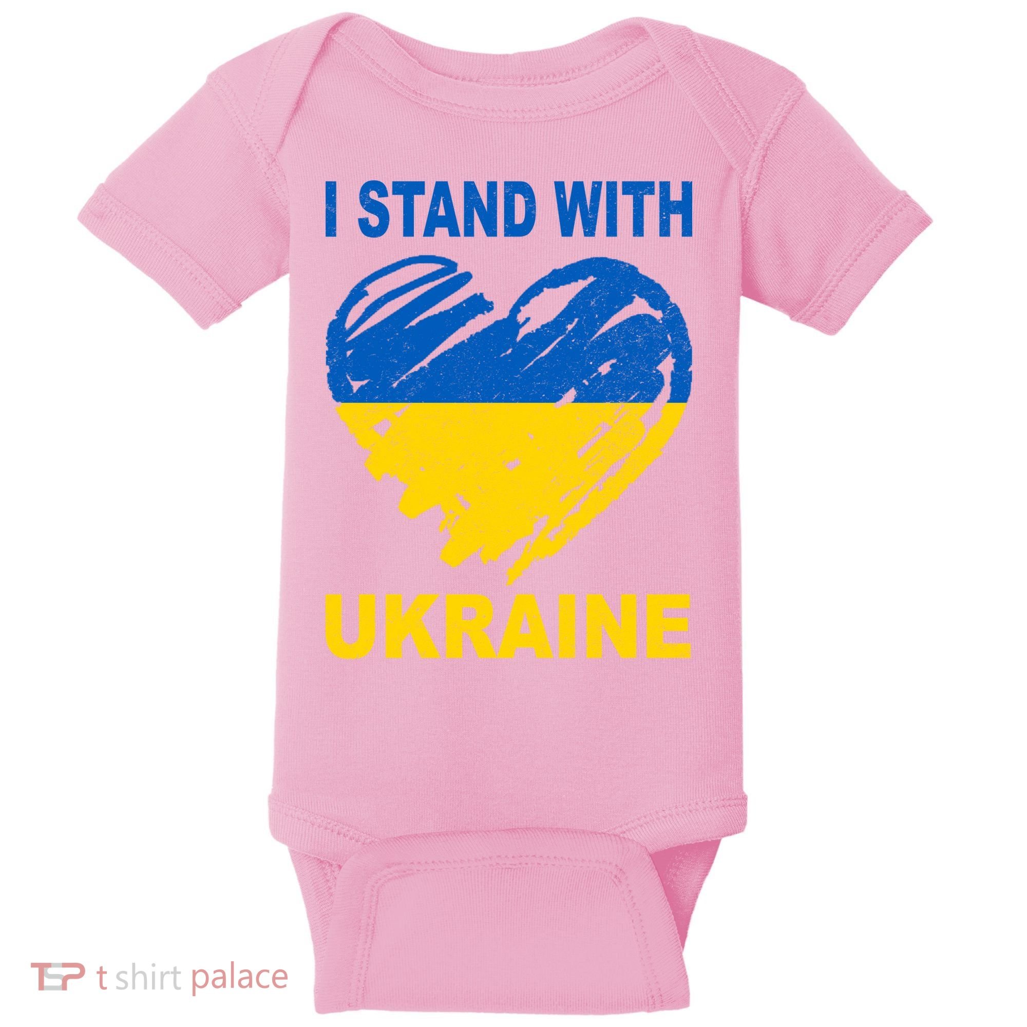 I Stand With Ukraine Heart Baby Bodysuit