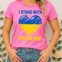 I Stand With Ukraine Heart Women's T-Shirt thumb 2