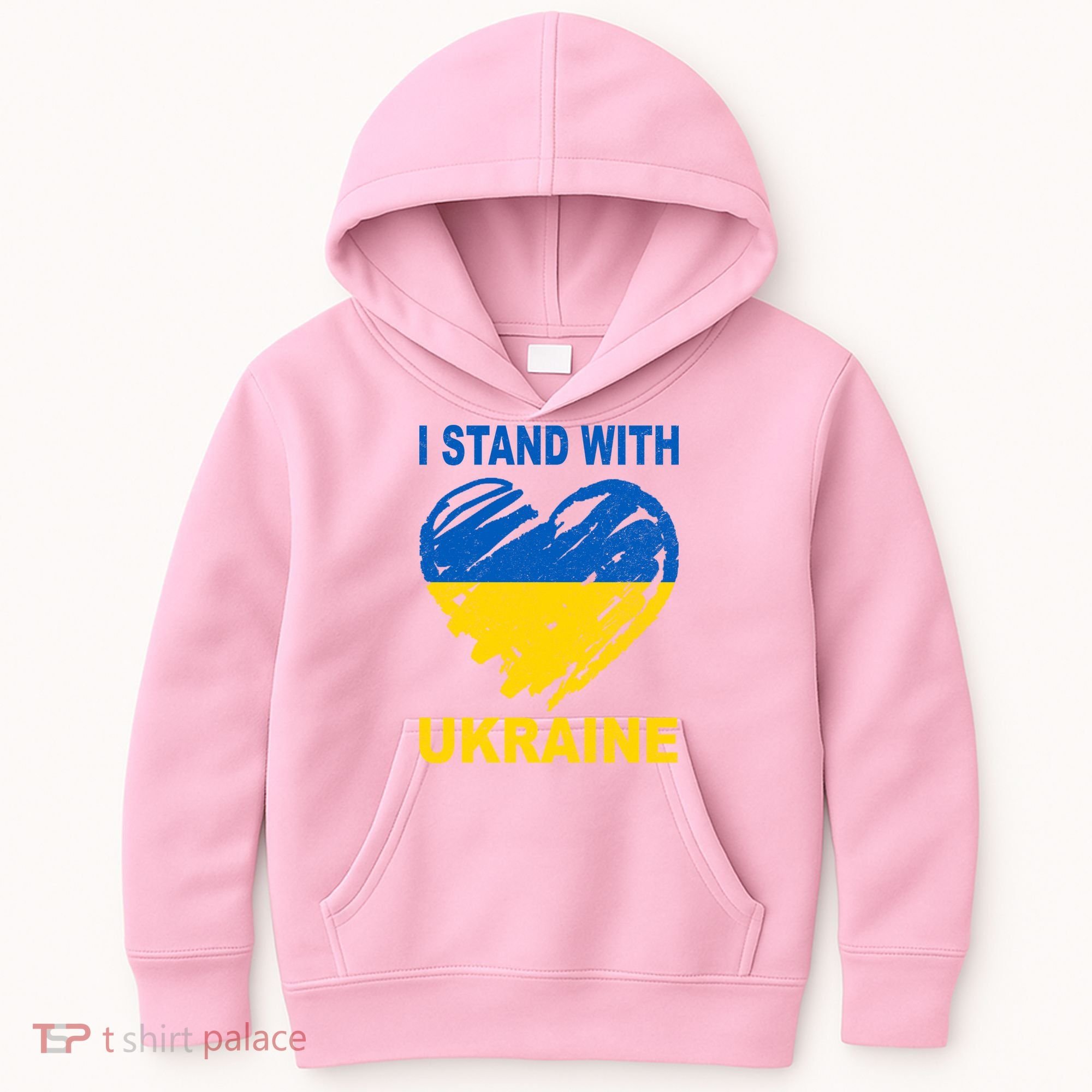 I Stand With Ukraine Heart Kids Hoodie