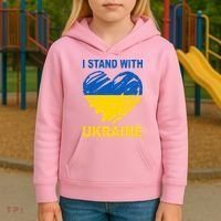 I Stand With Ukraine Heart Kids Hoodie thumb 3