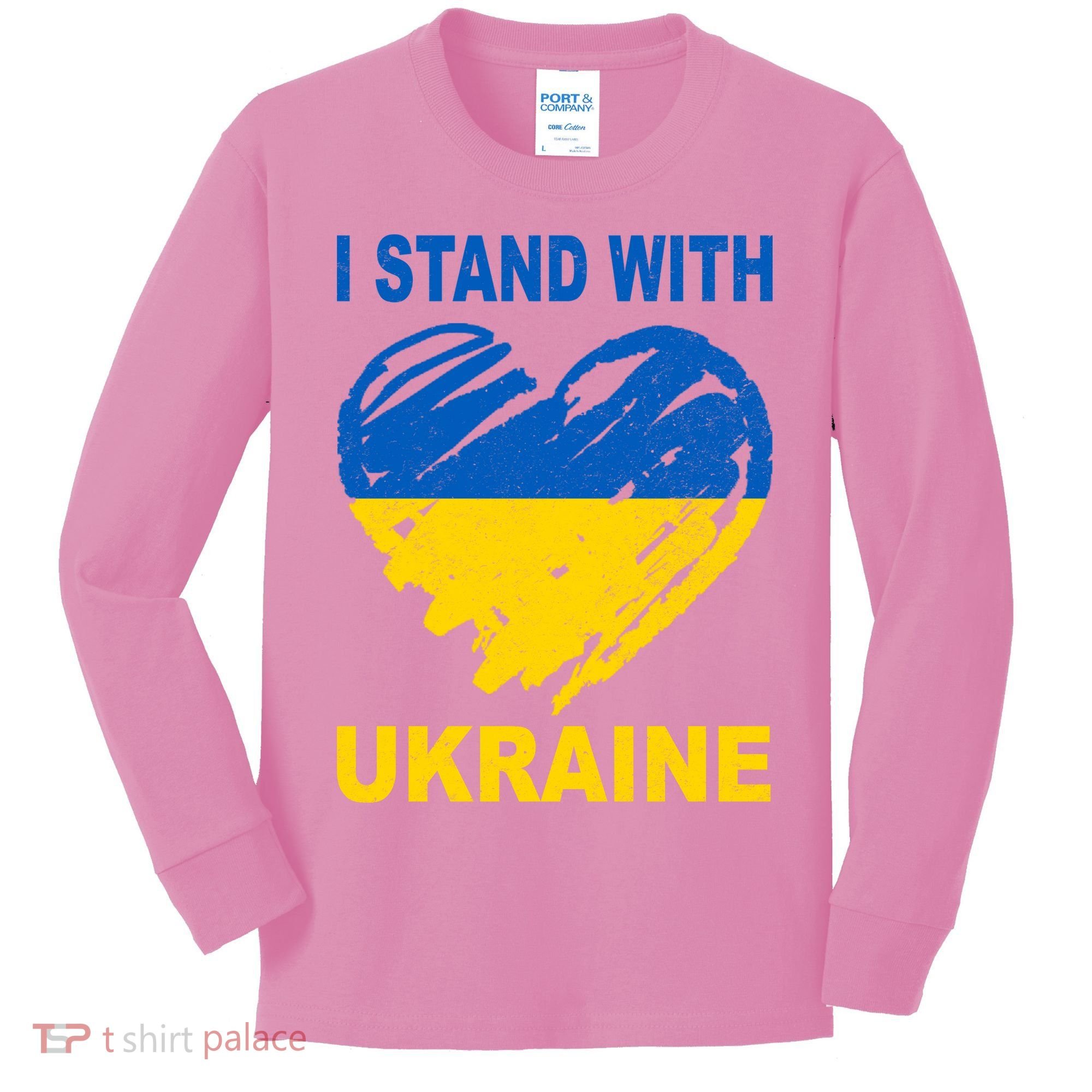I Stand With Ukraine Heart Kids Long Sleeve Shirt