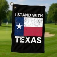 I Stand With Texas Golf Towel thumb 1