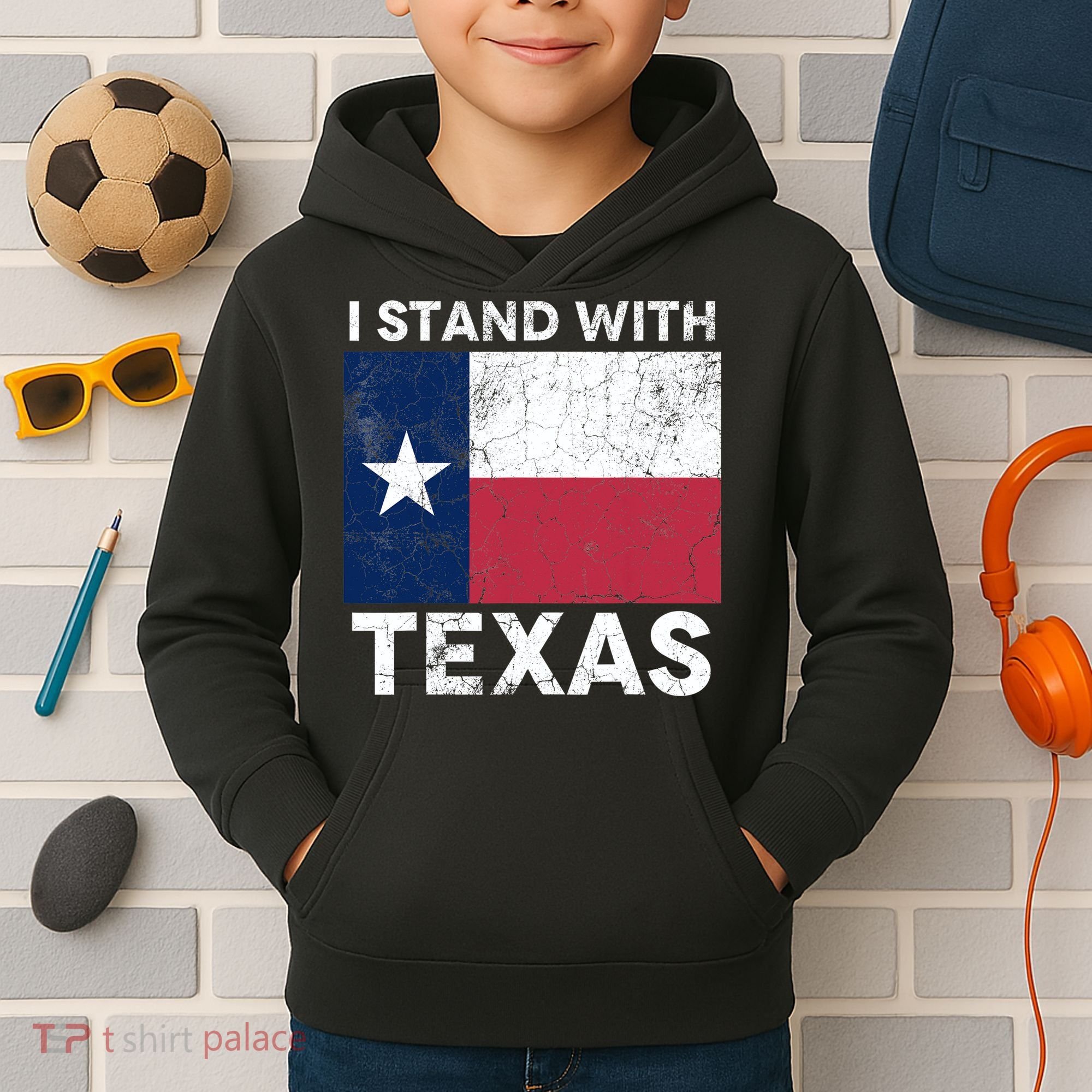 I Stand With Texas Kids Hoodie
