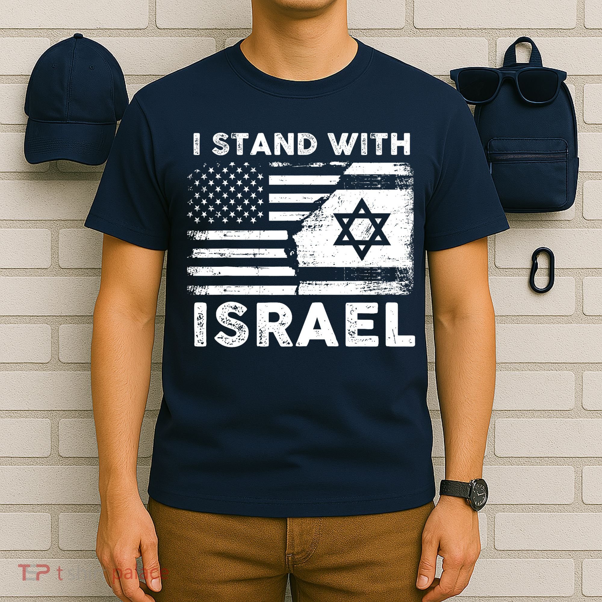 I Stand With Israel Support Israel Us And Israel Flag T-Shirt