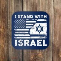 I Stand With Israel Support Israel Us And Israel Flag Coaster thumb 0