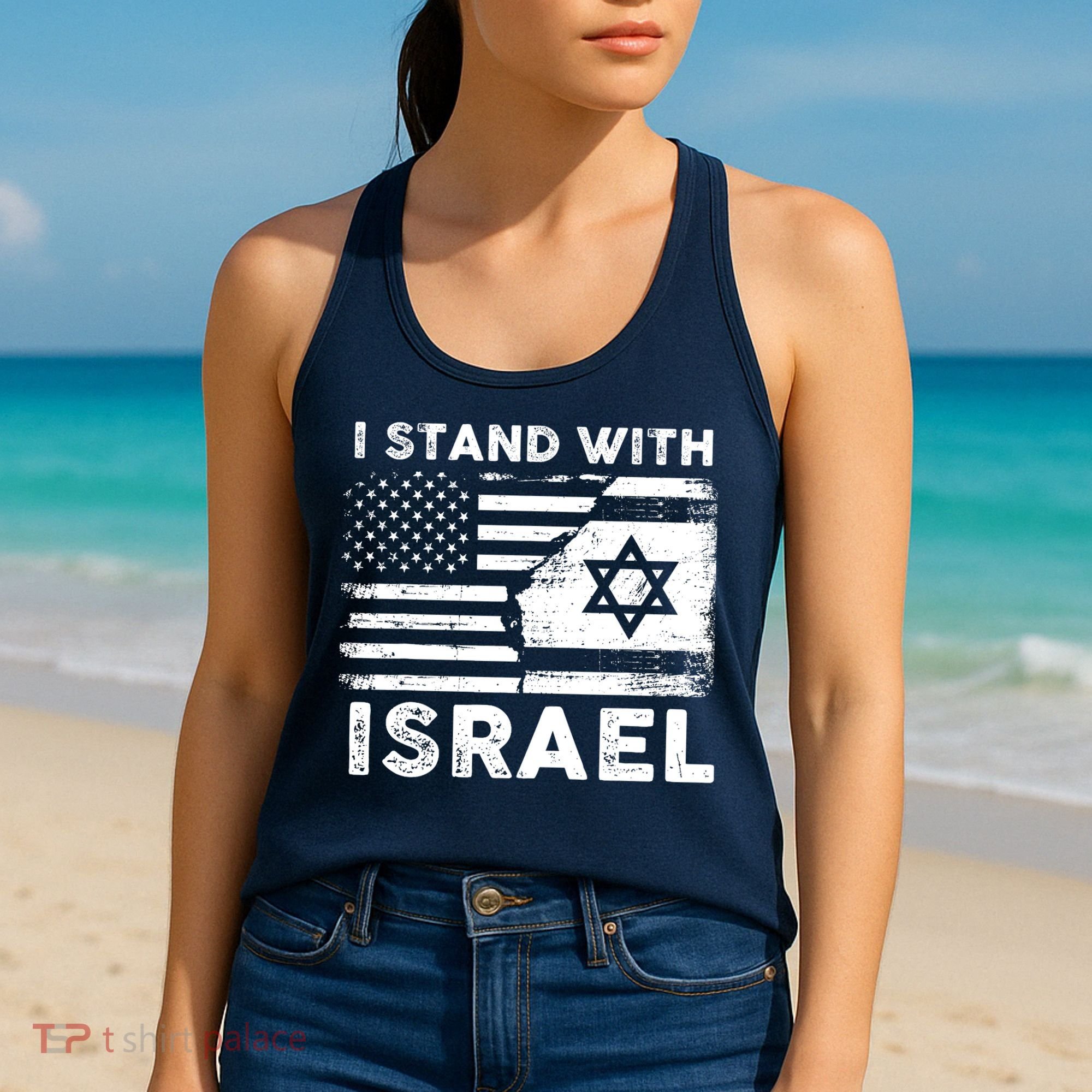 I Stand With Israel Support Israel Us And Israel Flag Women's Tank Top