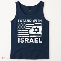 I Stand With Israel Support Israel Us And Israel Flag Tank Top thumb 2