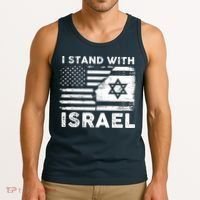 I Stand With Israel Support Israel Us And Israel Flag Tank Top thumb 3