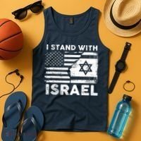 I Stand With Israel Support Israel Us And Israel Flag Tank Top thumb 4