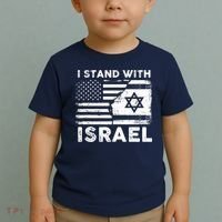 I Stand With Israel Support Israel Us And Israel Flag Toddler T-Shirt thumb 2