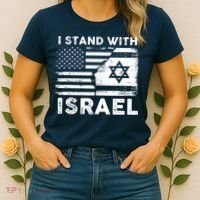 I Stand With Israel Support Israel Us And Israel Flag Women's T-Shirt thumb 2