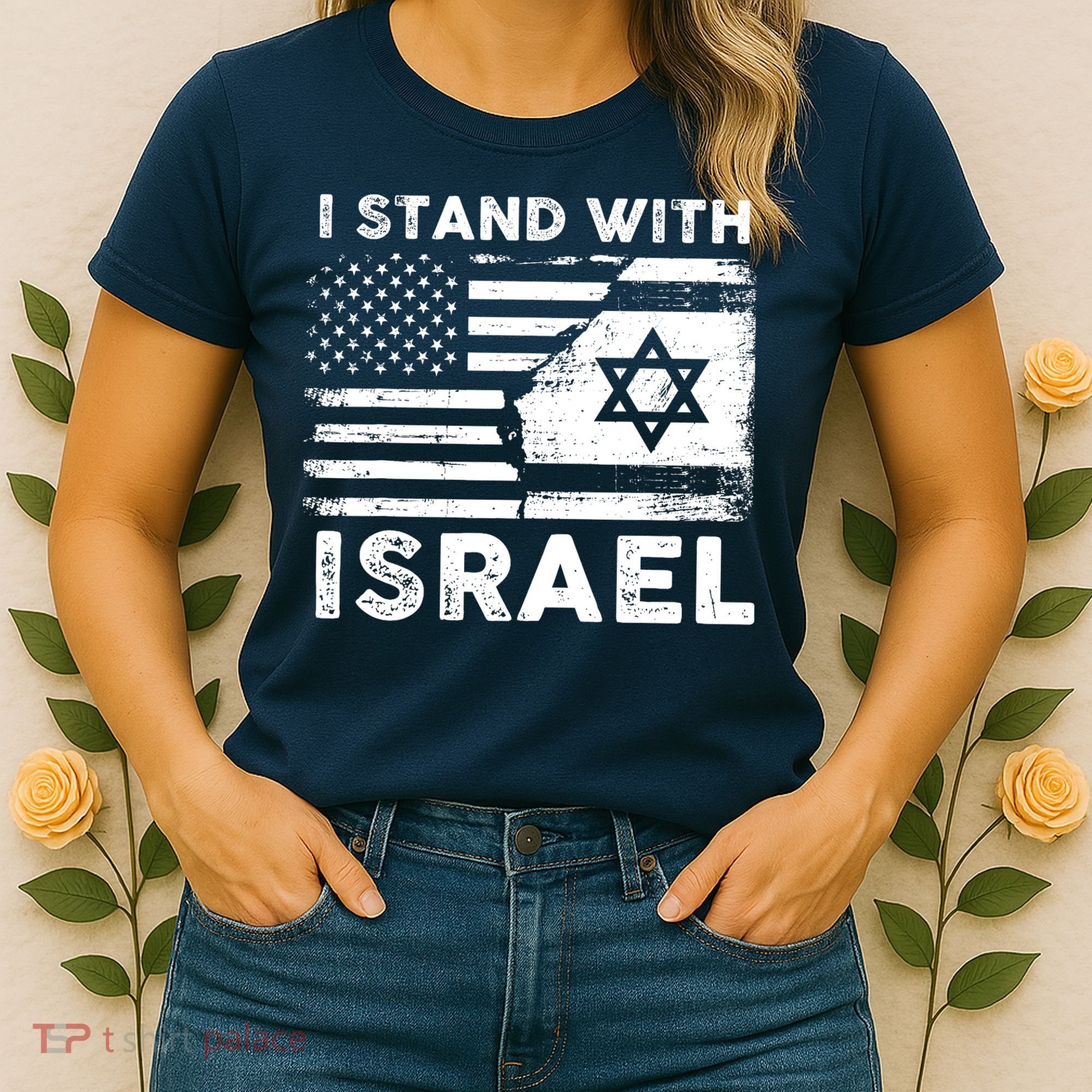 I Stand With Israel Support Israel Us And Israel Flag Women's T-Shirt