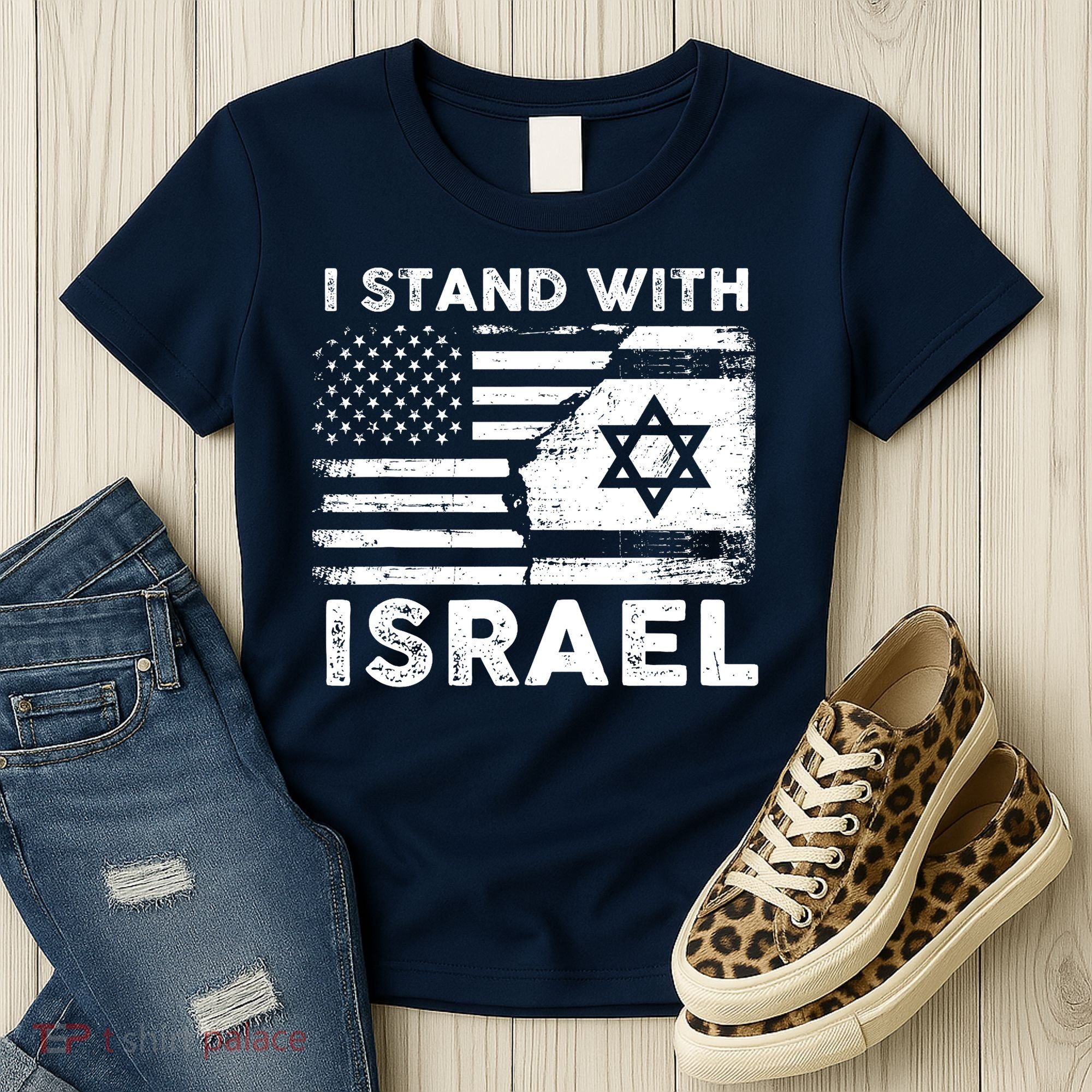 I Stand With Israel Support Israel Us And Israel Flag Women's T-Shirt