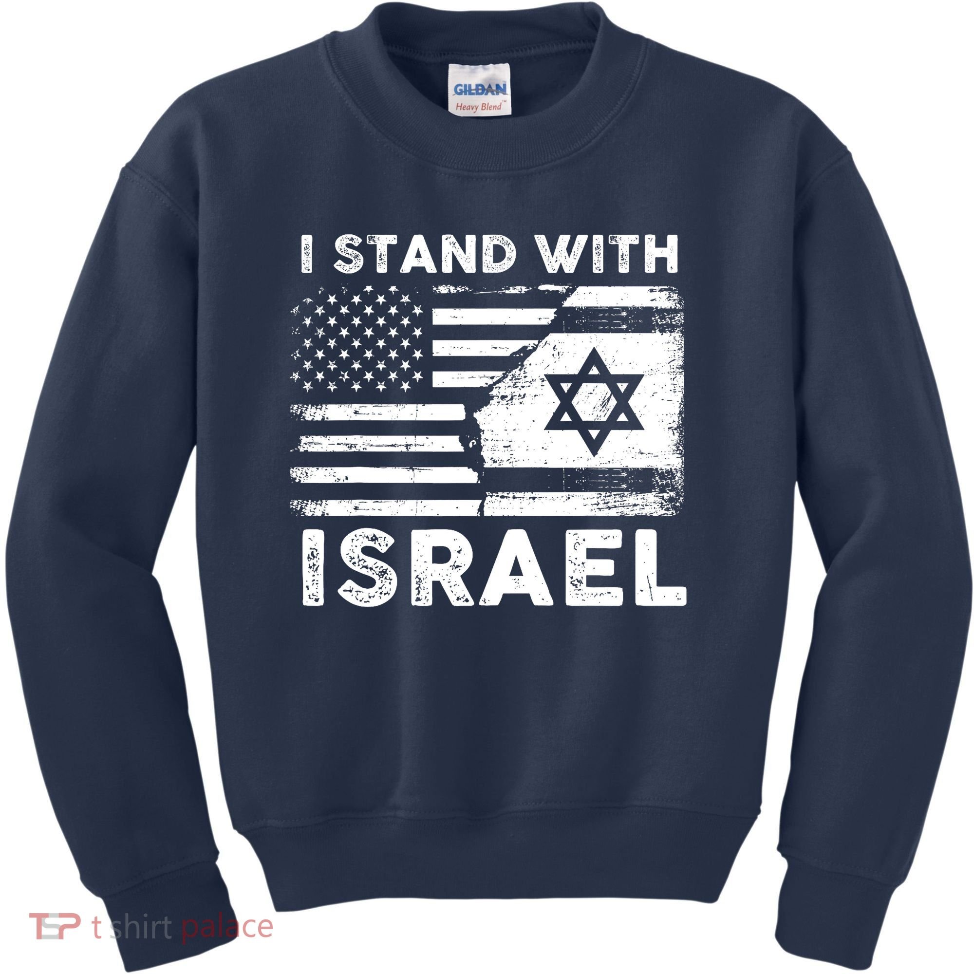 I Stand With Israel Support Israel Us And Israel Flag Kids Sweatshirt