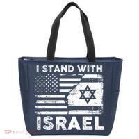 I Stand With Israel Support Israel Us And Israel Flag Tote Bag thumb 0