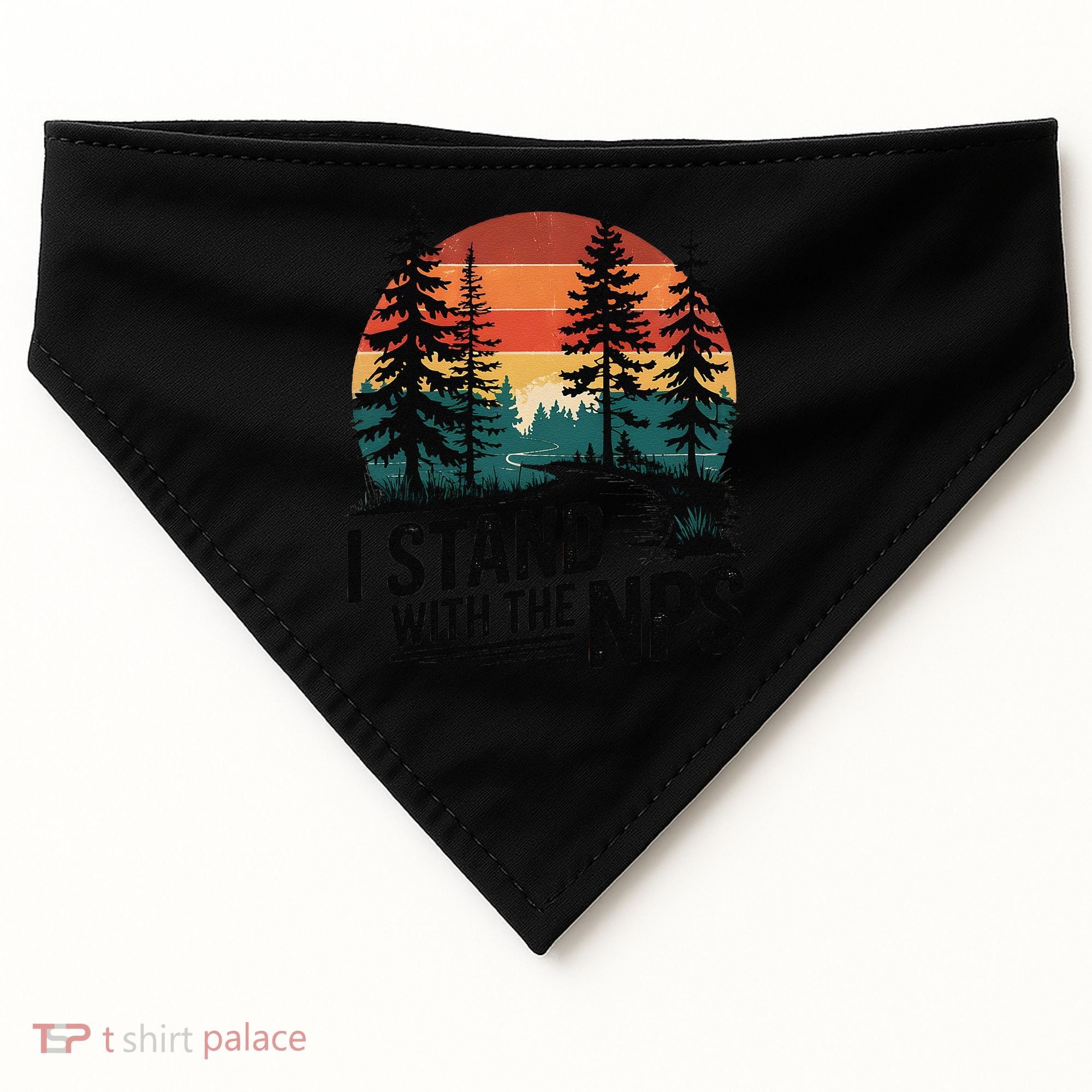 I Stand With The NPS National Park Support Park Rangers USA-Made Doggie Bandana