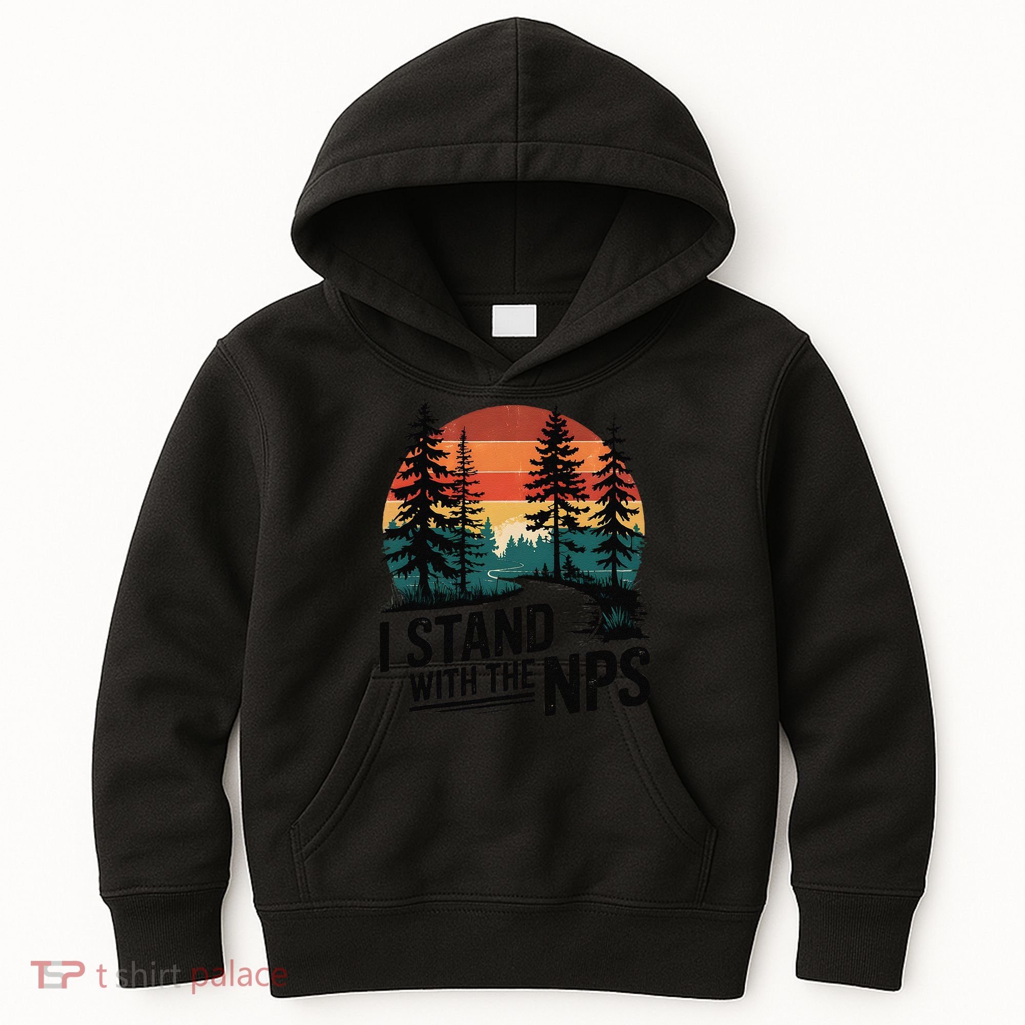 I Stand With The NPS National Park Support Park Rangers Kids Hoodie
