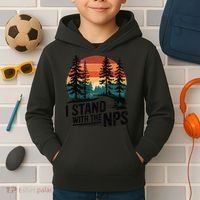 I Stand With The NPS National Park Support Park Rangers Kids Hoodie thumb 2