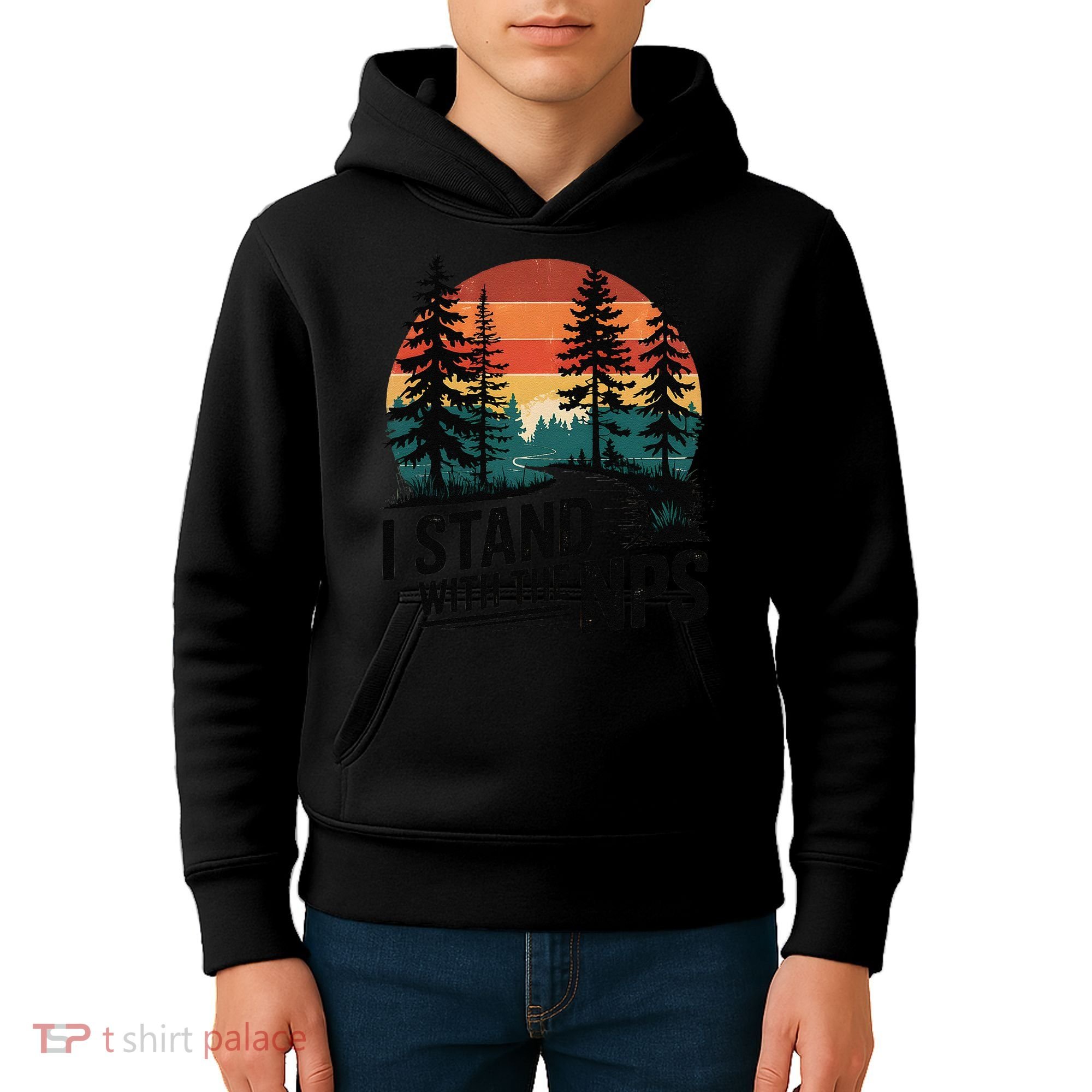 I Stand With The NPS National Park Support Park Rangers Kids Hoodie