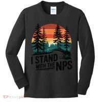 I Stand With The NPS National Park Support Park Rangers Kids Long Sleeve Shirt thumb 0