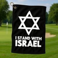 I Stand With Israel Jewish Support Israel Golf Towel thumb 1