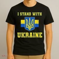 I Stand With Ukraine Vintage Ukrainian Flag T-Shirt thumb 3