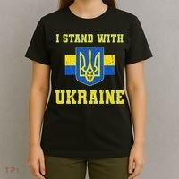 I Stand With Ukraine Vintage Ukrainian Flag T-Shirt thumb 4