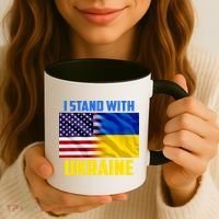 I Stand With Ukraine USA Ukrainian Pride Support Coffee Mug thumb 3