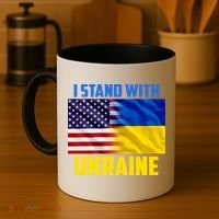 I Stand With Ukraine USA Ukrainian Pride Support Coffee Mug thumb 4
