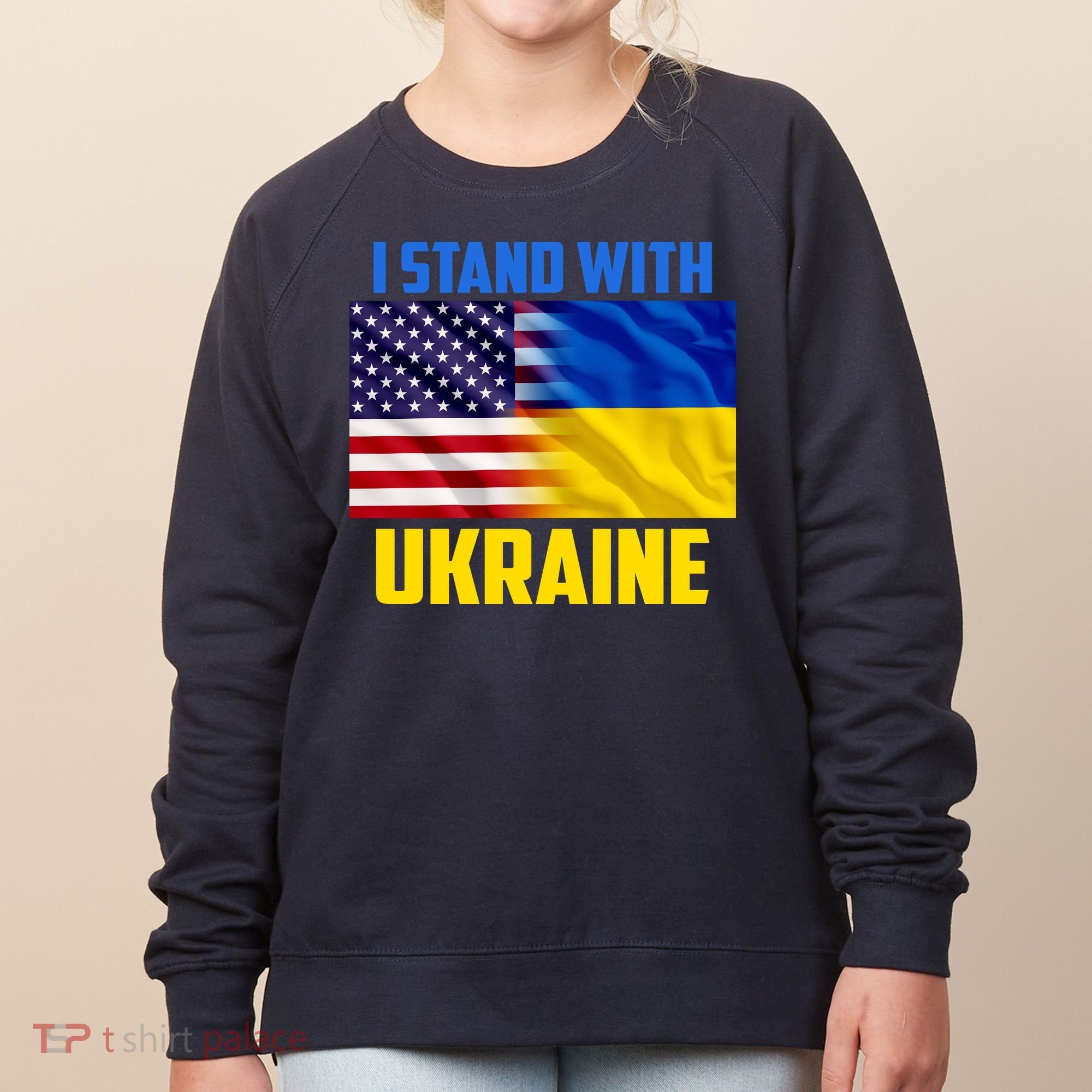 I Stand With Ukraine USA Ukrainian Pride Support Women's Sweatshirt