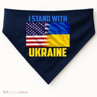 I Stand With Ukraine USA Ukrainian Pride Support USA-Made Doggie Bandana