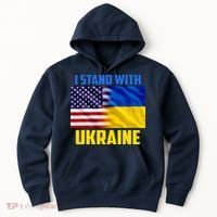 I Stand With Ukraine USA Ukrainian Pride Support Hoodie thumb 0
