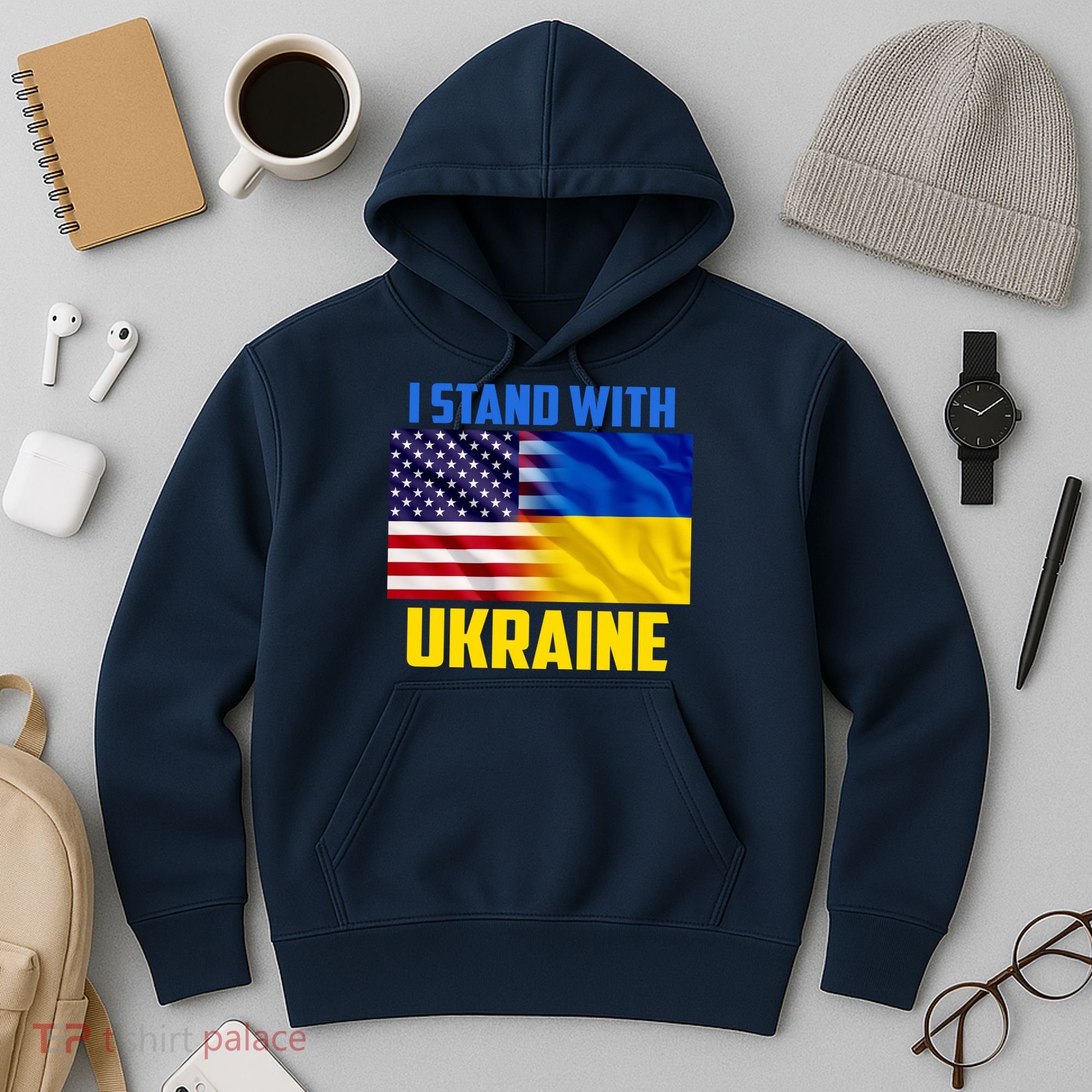 I Stand With Ukraine USA Ukrainian Pride Support Hoodie