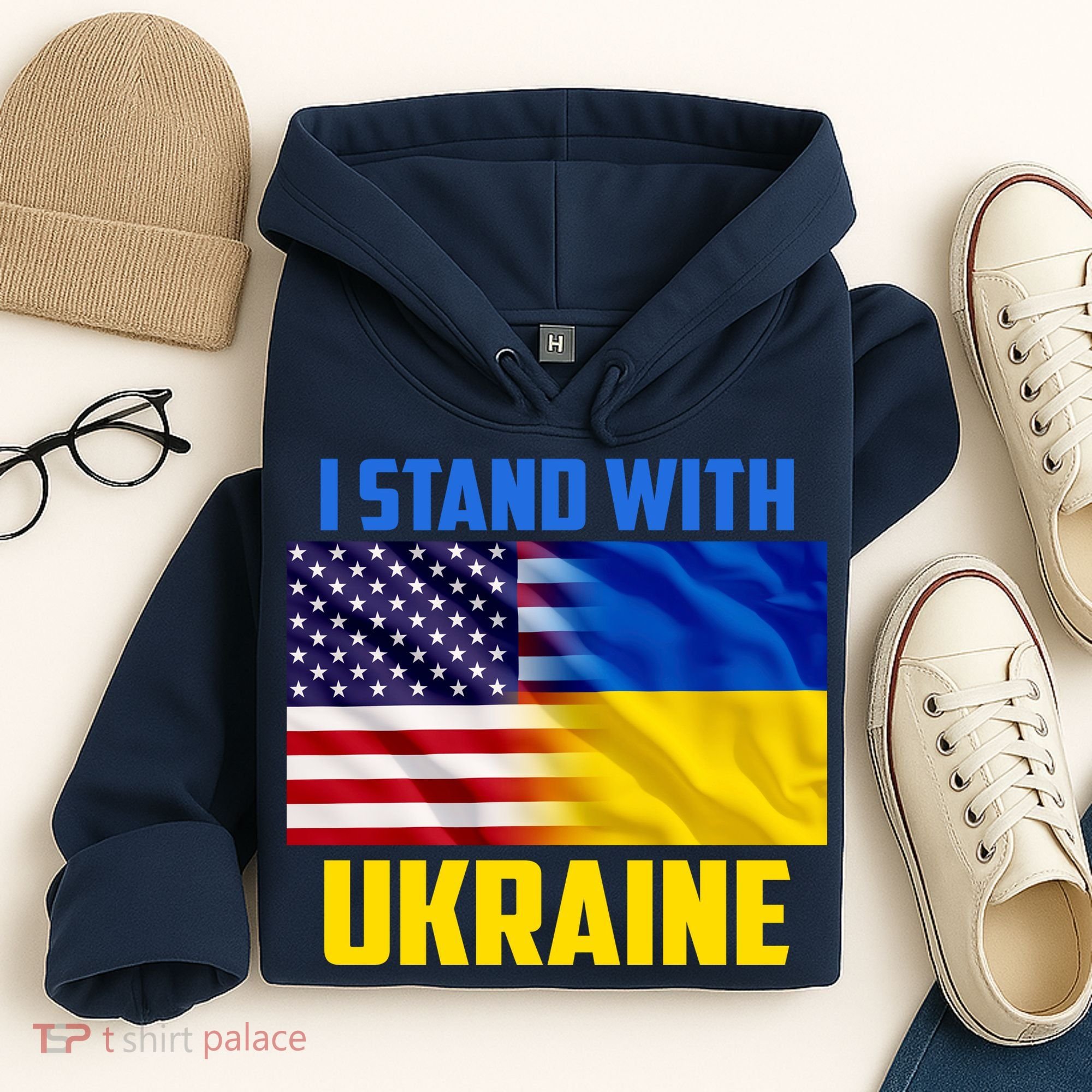 I Stand With Ukraine USA Ukrainian Pride Support Hoodie