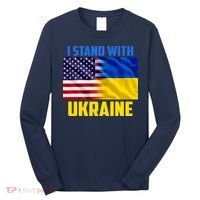 I Stand With Ukraine USA Ukrainian Pride Support Long Sleeve Shirt thumb 0