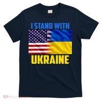 I Stand With Ukraine USA Ukrainian Pride Support T-Shirt thumb 0