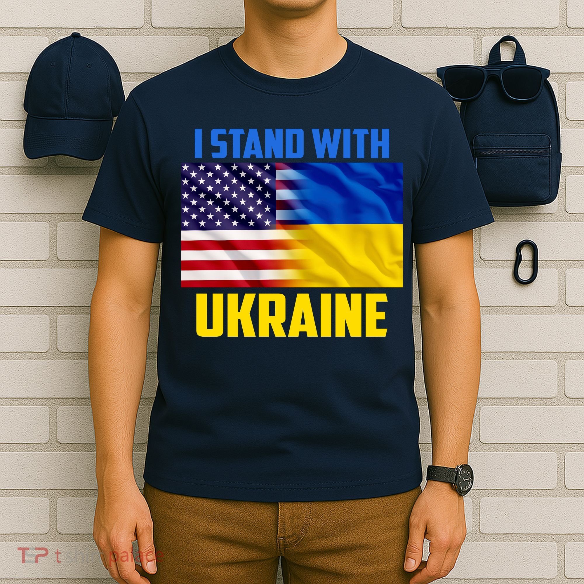 I Stand With Ukraine USA Ukrainian Pride Support T-Shirt