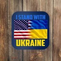 I Stand With Ukraine USA Ukrainian Pride Support Coaster thumb 0