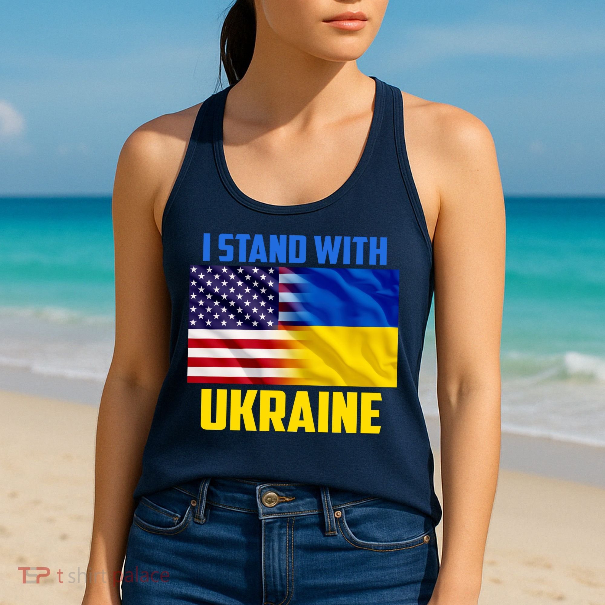 I Stand With Ukraine USA Ukrainian Pride Support Women's Tank Top