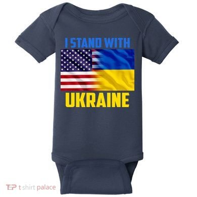 I Stand With Ukraine USA Ukrainian Pride Support Baby Bodysuit