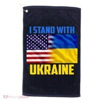 I Stand With Ukraine USA Ukrainian Pride Support Golf Towel thumb 0