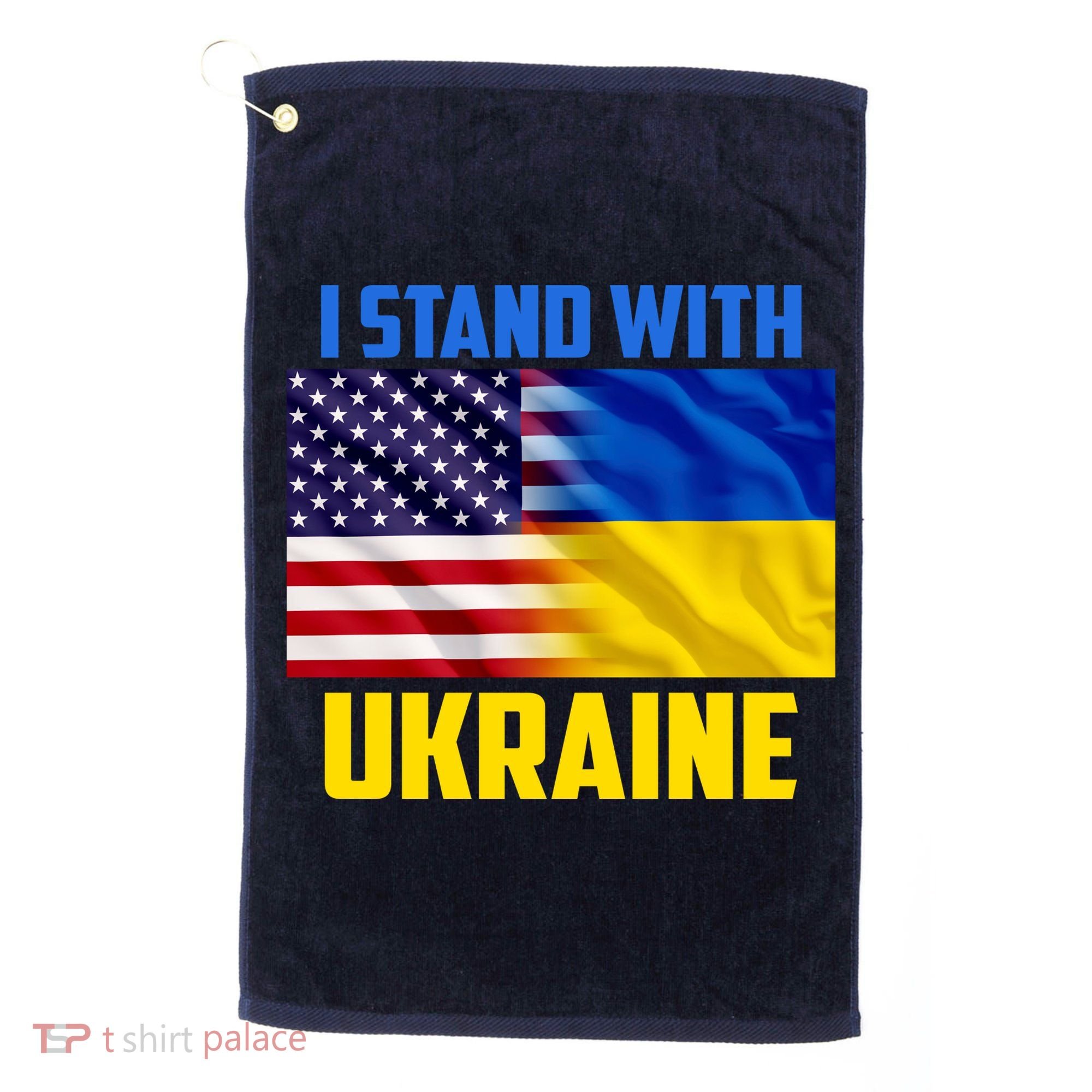 I Stand With Ukraine USA Ukrainian Pride Support Golf Towel