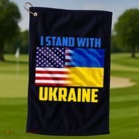 I Stand With Ukraine USA Ukrainian Pride Support Golf Towel thumb 1