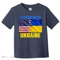 I Stand With Ukraine USA Ukrainian Pride Support Toddler T-Shirt thumb 0